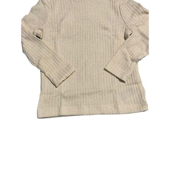 Old Navy Turtleneck Shirt Girls 2T Cream Glitter Ribbed Long Sleeve Soft Warm - Picture 4 of 8